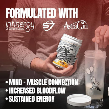 Gauntlet Pre-Workout Powder, Explosive Workouts, Laser Focus, Mid Stim, Amazing Flavor, Veteran Owned and Operated (25 Servings, Margarita Twist)