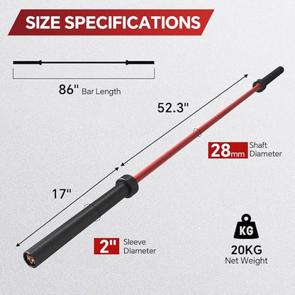 7FT Olympic Barbell Bar with Weight Plate Set Combo, Solid Olympic Bar with Bearings, 700Lbs Capacity Weight Bar for Home Gym Strength Training, Weightlifting, Powerlifting, Fit for 2" Olympic Plates