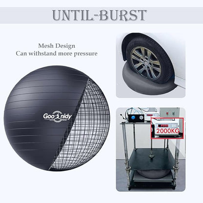 Soft Exercise ball, Anti-Burst Yoga Ball Chair Supports 2200lbs, Workout Equipment w/ Pump for Pregnancy Medicine Birthing Physical Therapy Stability Excersing Birth Swiss Fitness Gym Physio Labor Abs