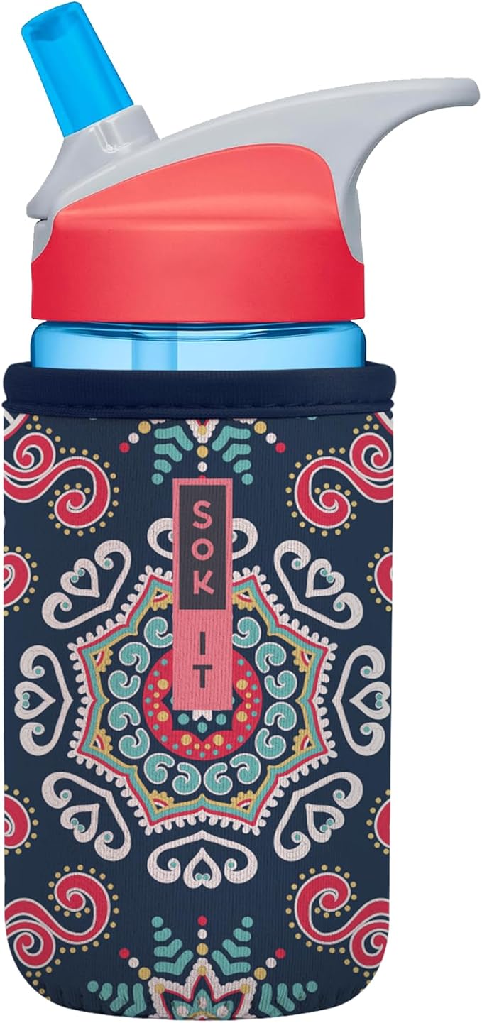 Sok It BotlSok Water Bottle Sleeve Insulated Neoprene Cover (Floral Burst, Fits 12oz CamelBak or Nalgene)
