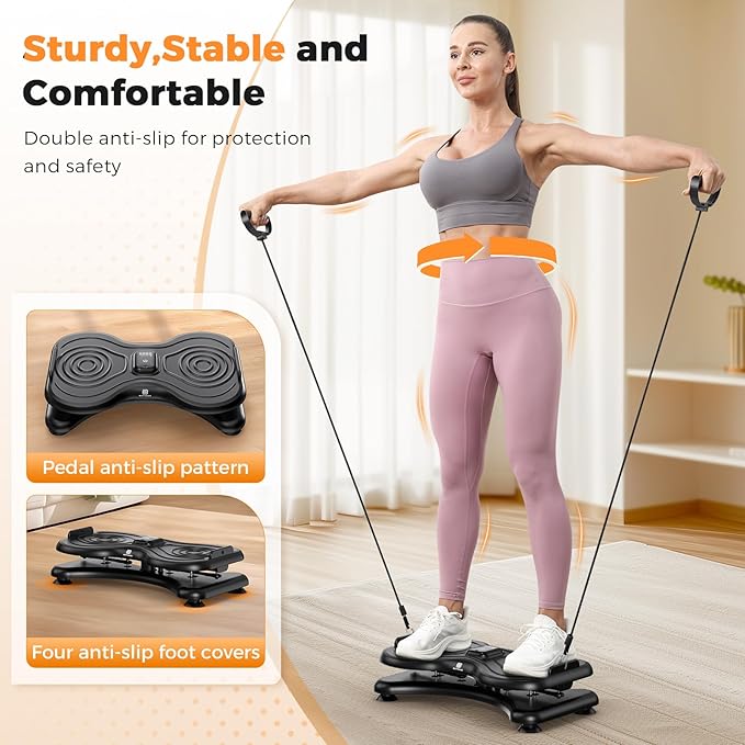 New Waist Twist Board with LCD Display and Resistance Bands, Ab Twister Machine for Abs Workout, Slim Waist and Core Exercise, Home Gym Equipment for Women & Men