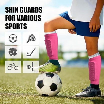 Soccer Shin Guards for Kids Youth Adults, Shin Guard Soccer Sleeves for 2-18 Years Old Boys Girls Men, Calf Compression Sleeve with Honeycomb Pads, Espinilleras de Futbol para Hombres