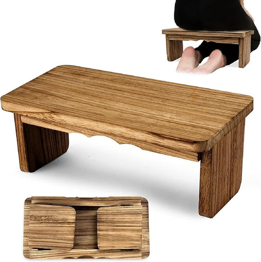 Meditation Bench - Yoga Bench,Wooden Zen Meditation Stool Kneeling Bench for Mindfulness Practice Tea Ceremony and Relaxation Ergonomic Design for Comfort and Support Household，Dark Wood