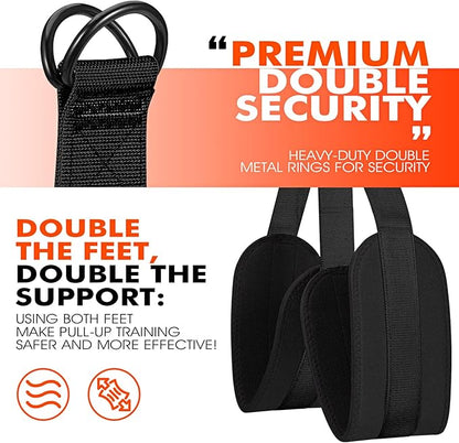 HPYGN Pull Up Assistance Bands, Heavy Duty Resistance Band for Pull Up Bar, Adjustable Weight/Size with Fabric Feet/Knee Rest, Bands for Pull Up Assist for Strength Training, Pull Up Assist Band