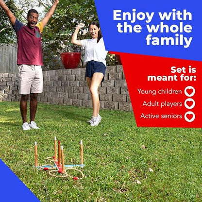 Elite Sportz Ring Toss Games for Kids - Outdoor Yard Game for Adults & Family - Backyard Toys, Outdoor Game, Backyard Games, Lawn Games for Kids Ages 4-8