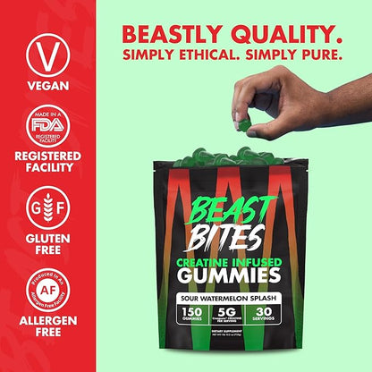 Creatine Infused Gummies - 5g Creapure Creatine Monohydrate Per Serving - NSF Certified for Sport - 30 Servings