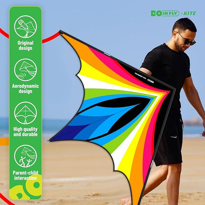 Triangular-Shaped Kite - Easy to Control, with an Eye-catching Design, it is Perfect for Outdoor Entertainment and Suitable for Beginners to use.