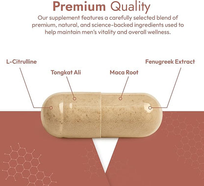 Fortim - Testosterone Support Supplement | Made by Doctors | for Vitality and Hormonal Health | with Fenugreek, L-Citrulline, Tongkat Ali | for Energy, Endurance, and Stamina | 60 Capsules