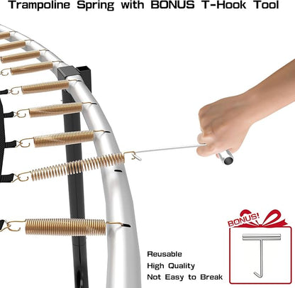 20pcs Trampoline Springs 5.5/6.5 Inch Heavy Duty Galvanized Steel High Tensile Replacement Kit with T-Hook,Trampoline Accessories