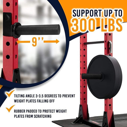 Yes4All Power Rack J-Hooks & Attachments ??Heavy Duty Barbell Holders Compatible with 2x2 & 3x3 Power Racks for Home Gym