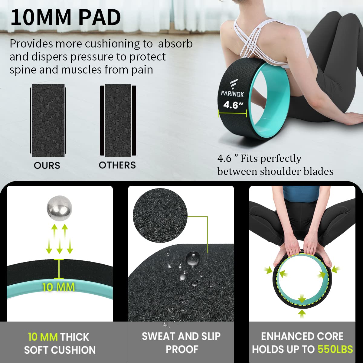 Yoga Wheel for Stretching & Flexibility to Help Back Aches & Tension