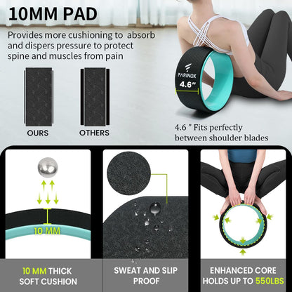 Yoga Wheel for Stretching & Flexibility to Help Back Aches & Tension