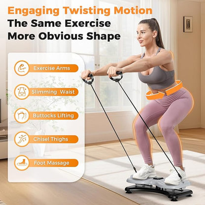 New Waist Twist Board with LCD Display and Resistance Bands, Ab Twister Machine for Abs Workout, Slim Waist and Core Exercise, Home Gym Equipment for Women & Men