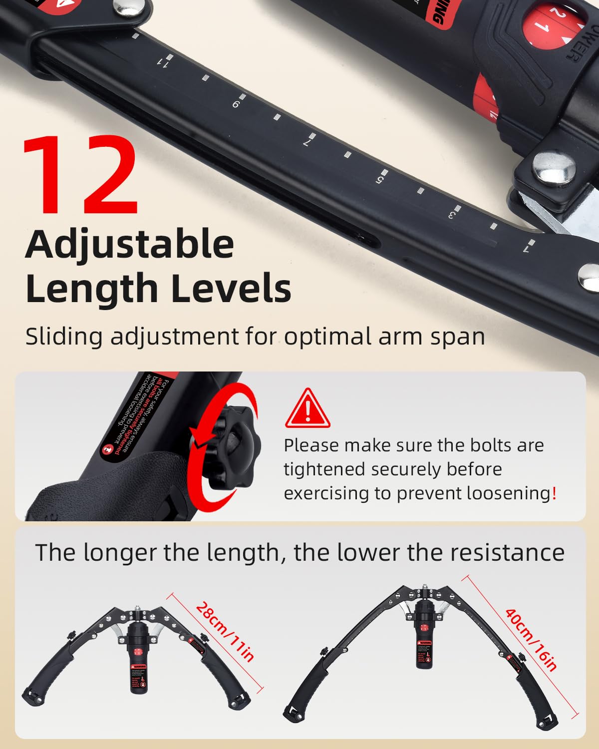 Abahub Twister Arm Exerciser, Hydraulic Power Chest Expander Max 440 LBS