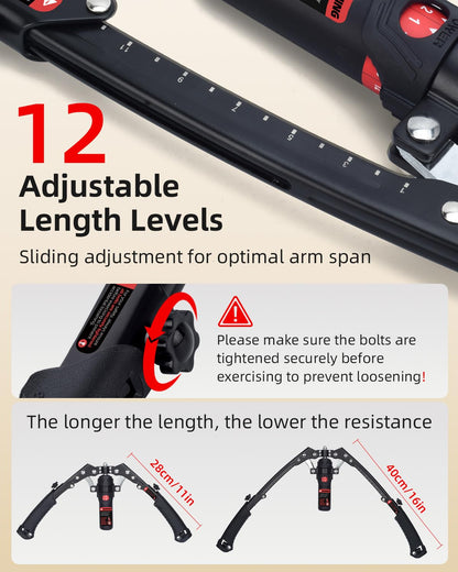 Abahub Twister Arm Exerciser, Hydraulic Power Chest Expander Max 440 LBS