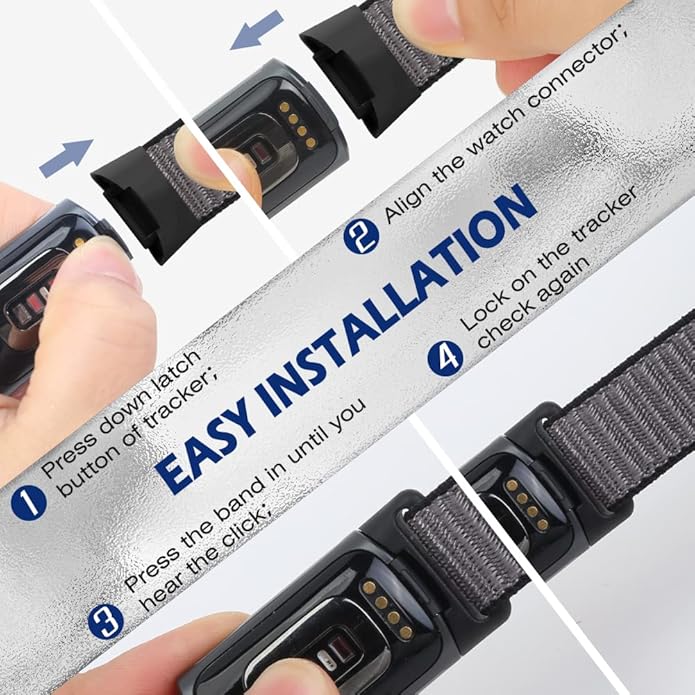 Sport Loop Nylon Watch Bands Compatible with Fitbit Charge 6/5, Adjustable Breathable Replacement Soft Nylon Loop Wristband for Women/Men