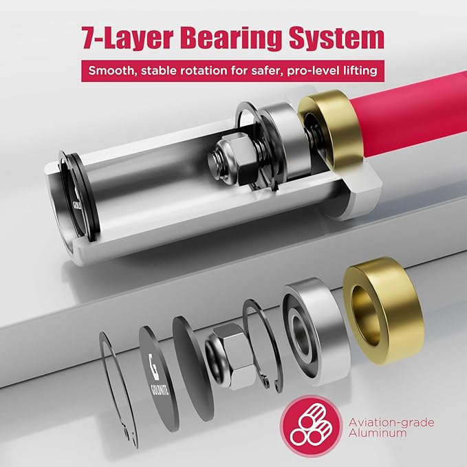 5.5LB Mini Barbell Bar 4Ft for Beginners Women & Kids-100LB Capacity Lightweight Weightlifting Bar- Multi-Color for 2-Inch Weight Plates Total Body Workout Strength Training Home Gym