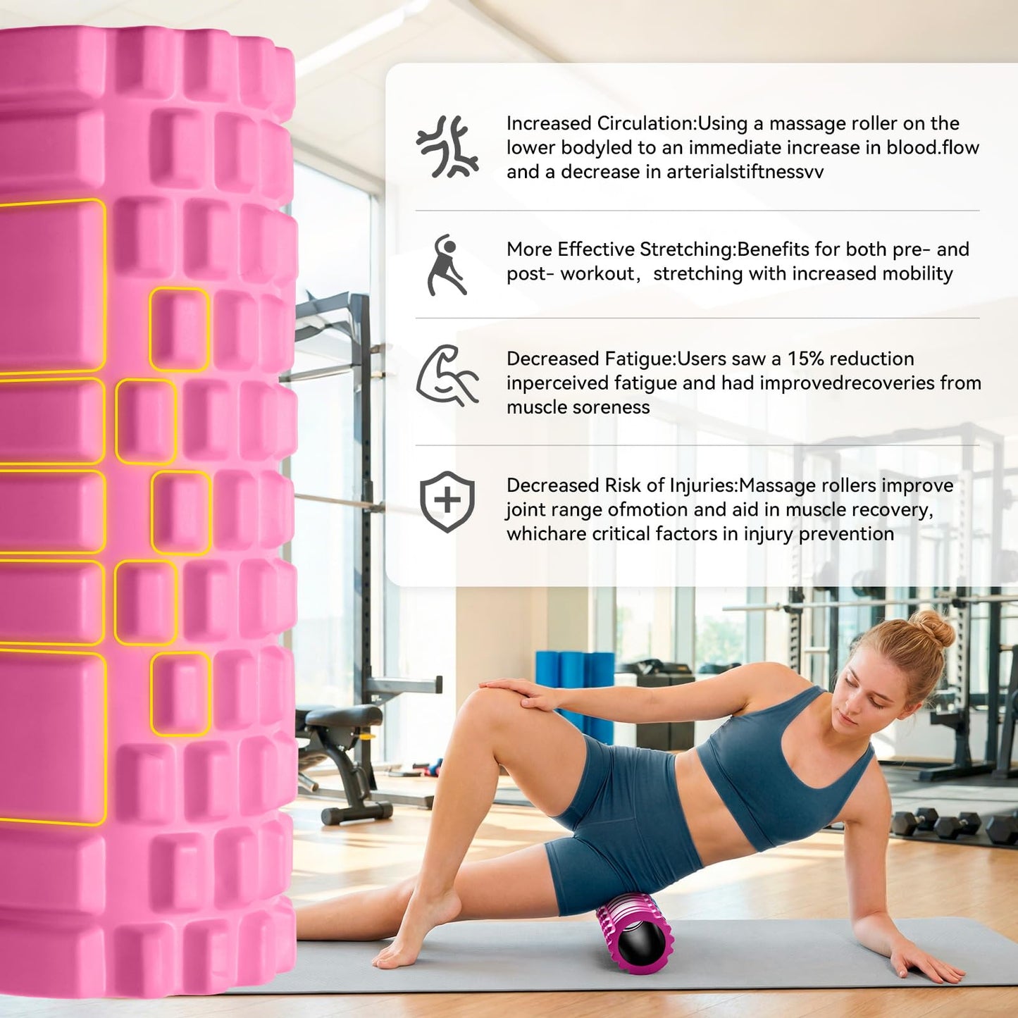 CHYNIQUE Foam Roller 13" Multi Density Fitness Exercise for Muscle Recovery