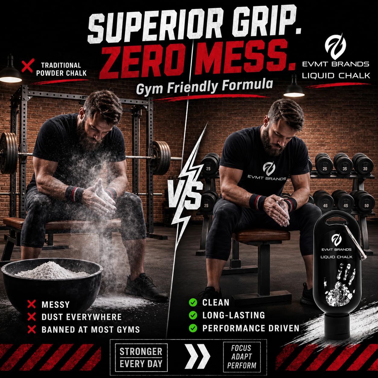 EVMT Liquid Chalk 2 Pack – Gym Chalk for Weightlifting, Climbing & Grip