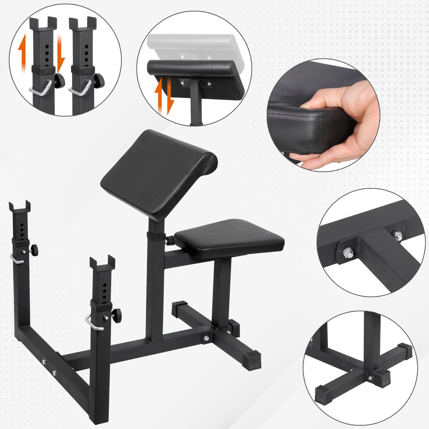 HSM Preacher Curl Weight Bench Max load 450lbs Biceps Station
