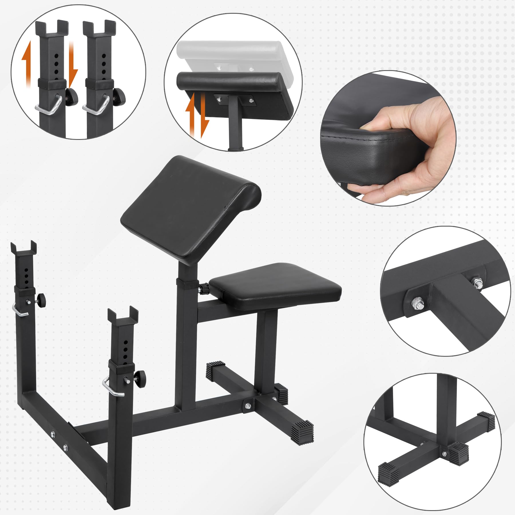 HSM Preacher Curl Weight Bench Max load 450lbs Biceps Station