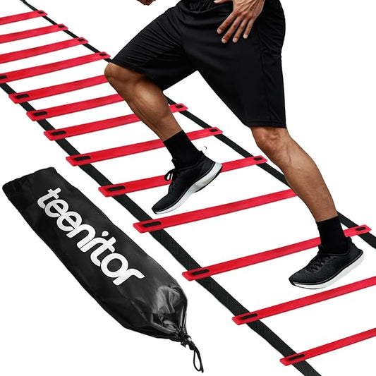 Teenitor Agility Ladder Speed Ladder Training Ladder for Soccer, Speed, Football Fitness Feet Training Carry Bag Agility Training Equipment 13 rungs, 23 feet
