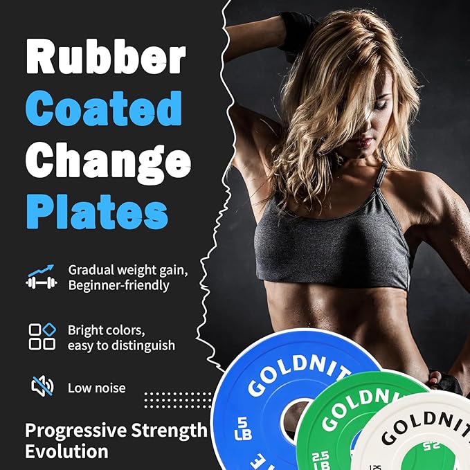 Change Plates Set 1.25LB 2.5LB 5LB Set Fractional Weight Plate Olympic Bumper Plates for Cross Training Steel Insert Strength Training Weight Plates