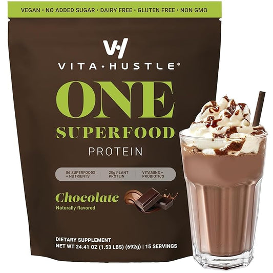 VitaHustle ONE Meal Replacement Shake - Plant Based Protein Powder by Kevin Hart - Vegan, Meal