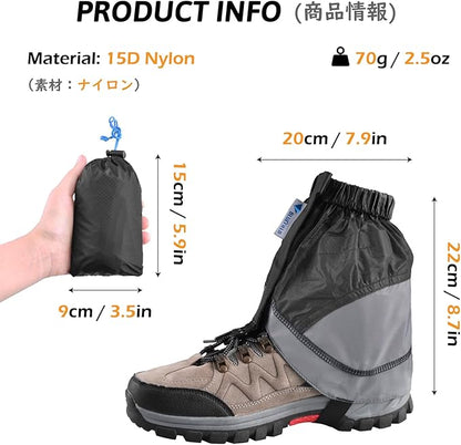 TRIWONDER Gaiters Low Gators Lightweight Waterproof Ankle Gaiters for Hiking Walking Backpacking