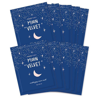 FACETORY FaceMasks Mask Skin Care ??MOON VELVET Face Masks Skin Care with Sodium Hyaluronate & Shea Butter | Face Mask Spa Moisturizing Treatment (10 Pack)