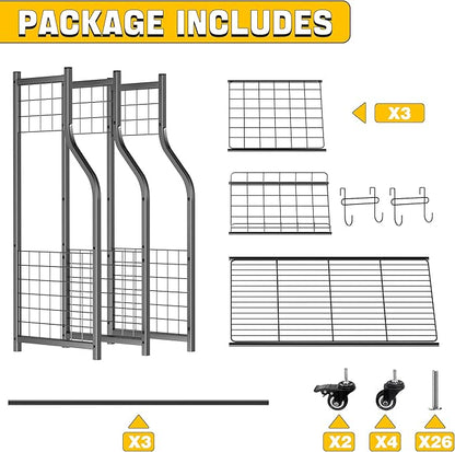 Ultrawall Golf Storage Organizer, Golf Bag Storage Stand for Garage, Golf Equipment Rack with Wheels Fits 2 Golf Bags and Golf Equipment Accessories