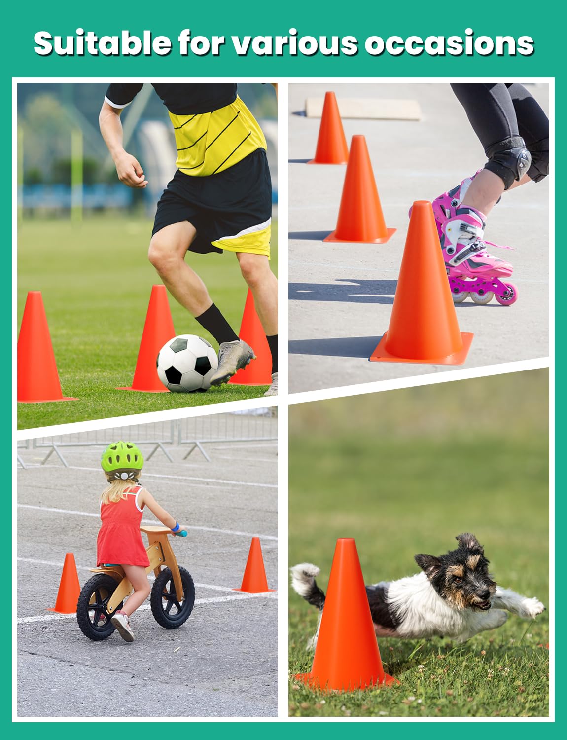 GHB Soccer Cones 7" 9" of 12 24 Pack Disc Soccer Sport Cones