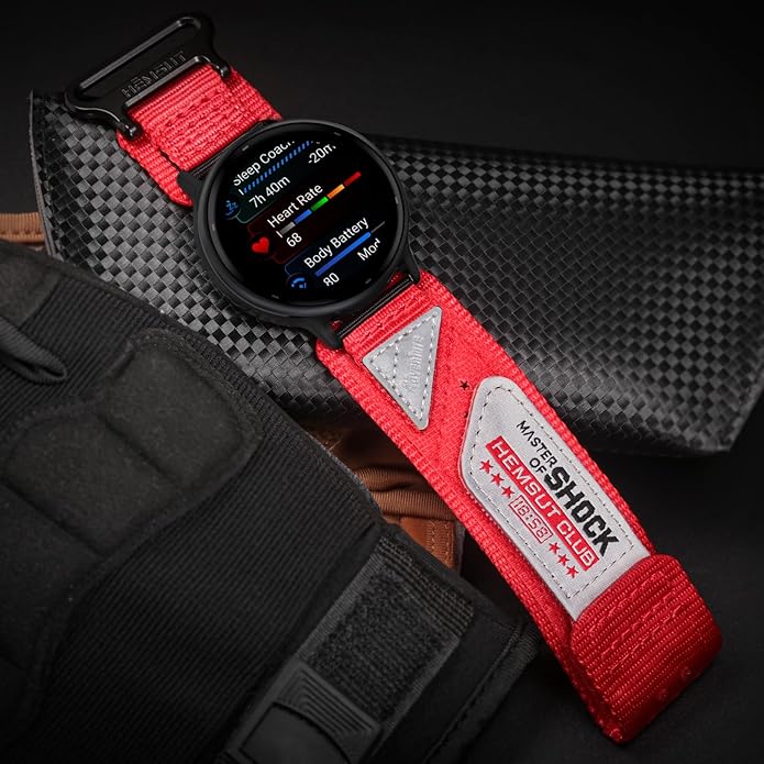 20mm Nylon Band Compatible with Garmin Vivoactive6/5/3,Forerunner 165/55/645/245 Music, 20mm Soft Nylon Replacement Strap