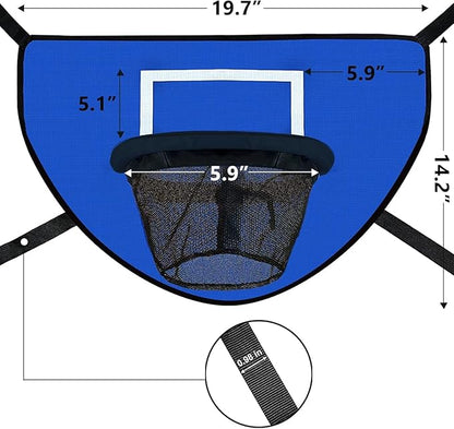 Trampoline Basketball Hoop with Pump and Mini Ball, Waterproof, Sunscreen Soft Materials, Easy to Assemble Sturdy for Dunk Fit, Trampoline Accessory