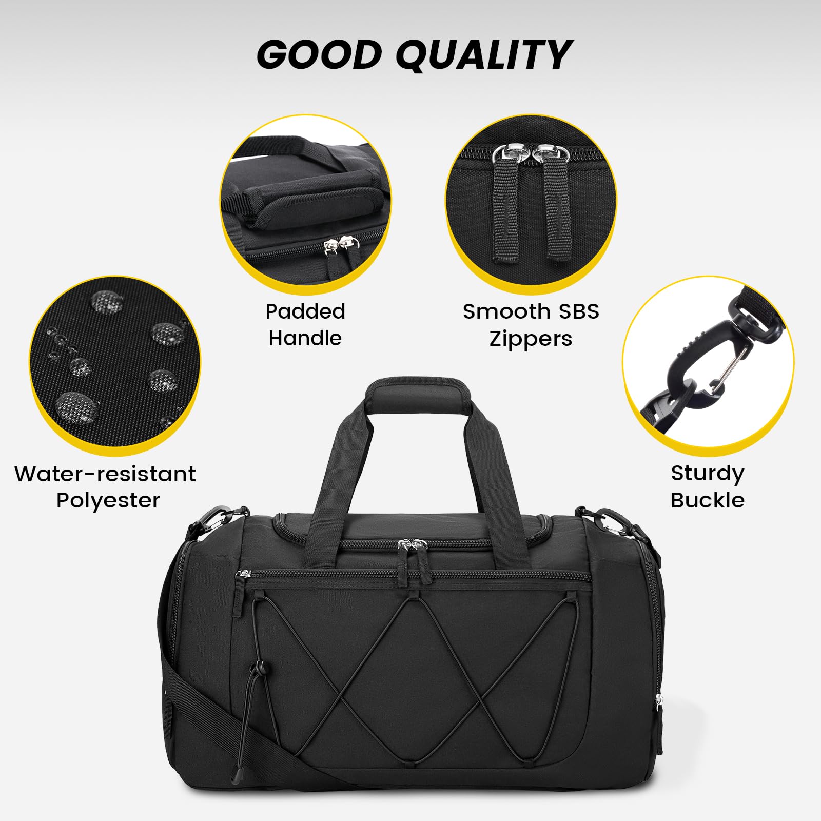 Vorspack 21 Inches Gym Bag for Men, Duffel Bag with Shoe Compartment
