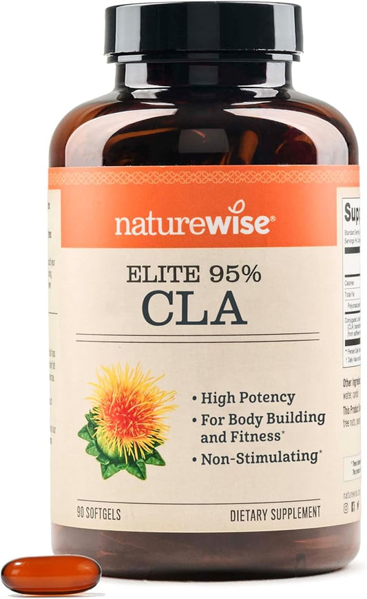 NatureWise CLA 1300 - 95% Active Conjugated Linoleic Acid for Women and Men, Not Stimulating