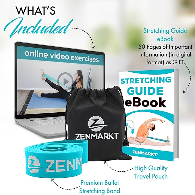 Zenmarkt Ballet Stretch Bands for Flexibility and Strength - Stretch Bands Ideal to Have as Dance Equipment in Every Competition - Suitable for Gymnastics, Cheerleading, and Pilates Training