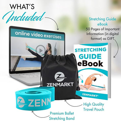 Zenmarkt Ballet Stretch Bands for Flexibility and Strength - Stretch Bands Ideal to Have as Dance Equipment in Every Competition - Suitable for Gymnastics, Cheerleading, and Pilates Training