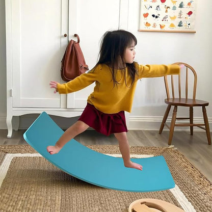 Ultimate Balance Board Kids - Natural Wood Wobble Board for Kids, Montessori Waldorf Toy, Ideal Gift for Ages 3-8; Perfect for Balance Boards for Adults, Physical Therapy & Indo Board Exercises