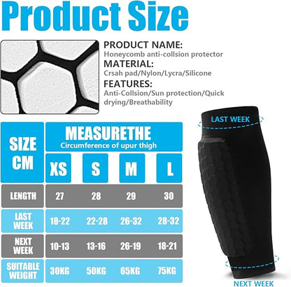 Soccer Shin Guards Shin Pads for Kids Youth Adult, Calf Compression Sleeve with Honeycomb Pads, Support for Shin Splint Baseball Boxing Kickboxing MTB