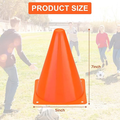 40 Pack Plastic Traffic Cone 7 Inch Small Orange Cones for Sports Soccer Cones Bike Obstacle Training Cone Agility Cones for Sports Skating Indoor Outdoor Activity Party Decorations