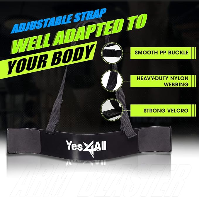 Yes4All Arm Blaster for Biceps & Triceps Dumbbells, 2-Layers Neck Cushion Bicep Curl Support Isolator for Body Building, Strength Training, and Muscle Gain