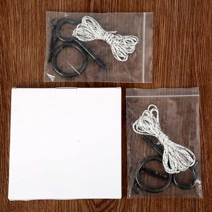 2 Set Hook and Ring Toss Game Hardware Set,Include Nylon String,Mounting Screws,Ring and Iron Hook for DIY Indoor or Outdoor Family Fun(2set)