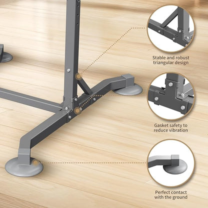 Multi-function Pull Up Station, Portable Workout Equipment with Pull Up Bar and Dip Station for Home Gym, Support 600lbs