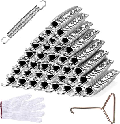 5.5inch/6.5inch/7inchTrampoline Springs Heavy Duty Stainless Steel Replacement Trampoline Replacement Parts, Weather-Resistant, Includes Tool and Gloves, Universal Trampolines Spring Tool