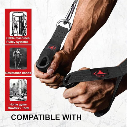 Heavy Duty Gym Workout Handles Attachment for Cable Machine,Resistance Band,Pulley System Home Exercise Equipment, Compatible with Bowflex,Total and Smith, Comfortable and Stronger Grip