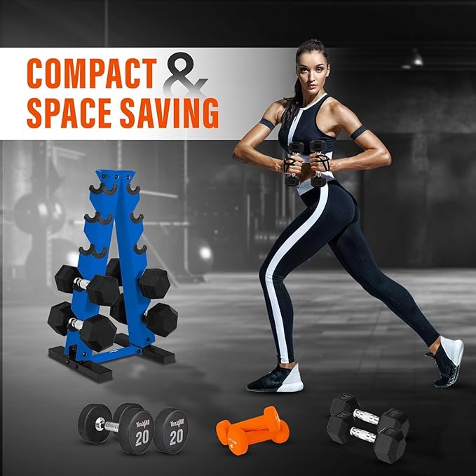 YES4ALL Dumbbell Rack Stand Only, 5 Tier A Frame Weight Rack for Dumbbells