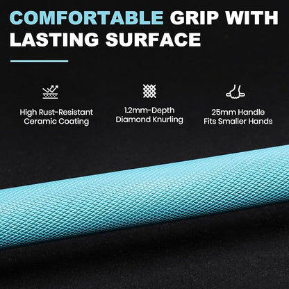 LIONSCOOL Premium 4ft/4.9ft/6ft Barbell for Strength Training and Olympic Weightlifting, 2 Inch Bar for Squats, Curls, Deadlifts, Presses, Hip Thrusts, 350lbs/500lbs/700lbs Weight Capacity