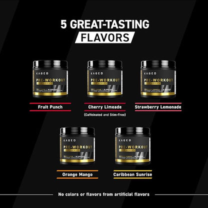 Kaged Pre Workout Elite Powder | Cherry Limeade | Pre-Workout with Creatine, Beta Alanine, L-Citrulline, BCAAs | 388 mg Organic Caffeine | Pre Supplements for Men & Women | 20 Servings