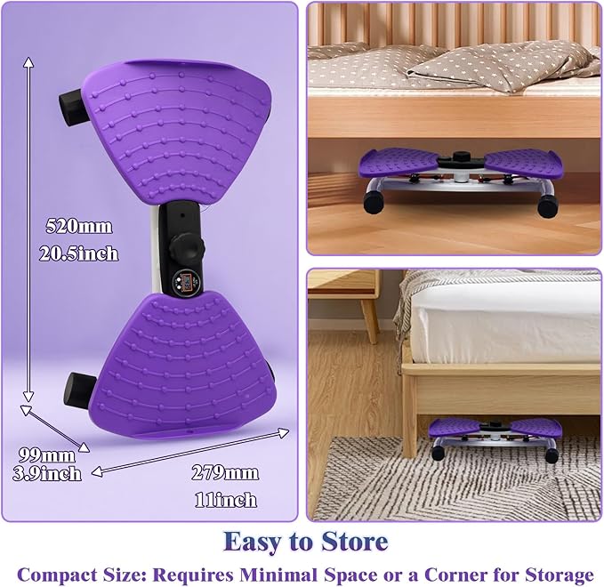 Waist Twister Ab Machine, 330 lbs Capacity, Noiseless Anti-Slip Twist Board with Resistance Bands, Adjustable Tension Knob & Foot Massage, Digital Display Tracks Time, Reps & Calories, Home Core Trainer for Men & Women